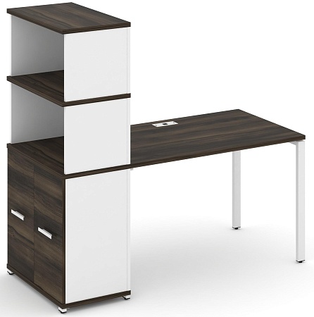 Стол рабочий с опорным распашным шкафом с надставкой высокой CN.SP-230 B/W