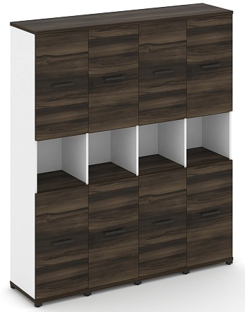 Шкаф четыре узкие секции, 5 ниш (4 фасада ЛДСП, 2 ниши +  4 фасада ЛДСП, 2 ниши) CN.STU-543 B/W