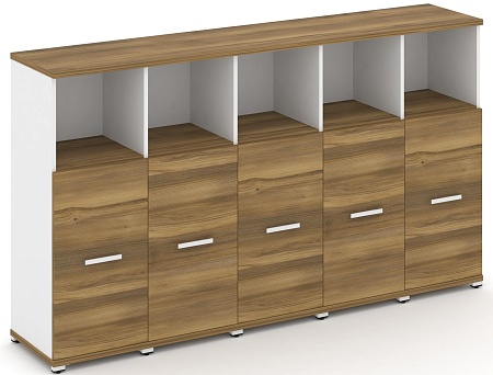 Шкаф пять узких секций, 3 ниши (5 фасадов ЛДСП, 2 ниши) CN.STU-353 B/W