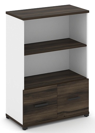 Шкаф две широкие секции, 3 ниши (2 фасада ЛДСП, 1 ниша) CN.STS-311 B/W