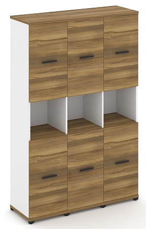 Шкаф три узкие секции, 5 ниш (6 фасадов ЛДСП,  2 ниши) CN.STU-533 B/W