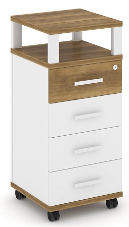 Тумба мобильная  4 ящика. С надставкой. CN.TUM-006 B/W