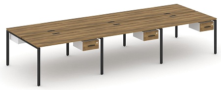 Рабочая станция двухсторонняя с подвесными тумбами на 6 мест CN.DRS-151 B/W