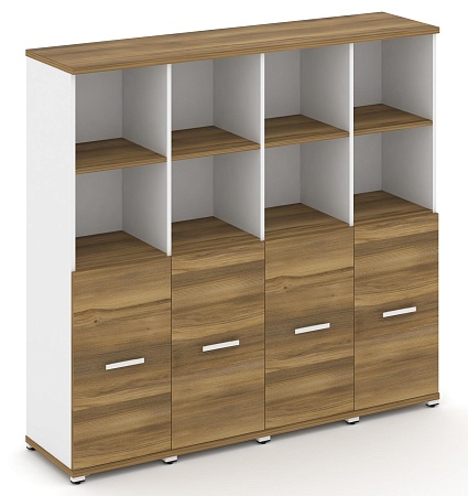 Шкаф четыре узкие секции, 4 ниши (4 фасада ЛДСП, 2 ниши) CN.STU-441 B/W