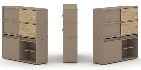 Набор №22. Тумба двойная + высокая надставка ES.NB.2V-22