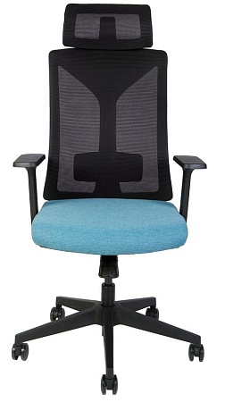 Кресло офисное Бостон (спинка черная сетка / сидушка синяя ткань) 8001A blue