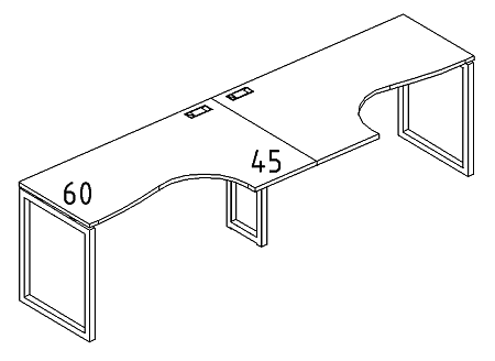 Рабочая станция со столами эргономичными  А4 Б4 035-2 БП