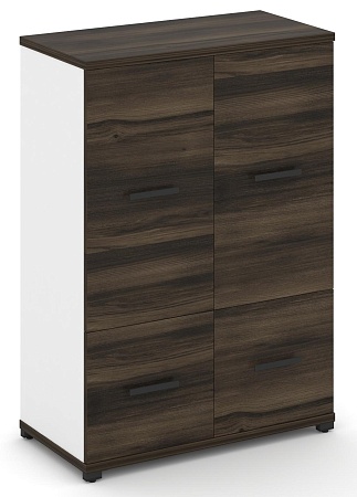 Шкаф две широкие секции, 3 ниши (2 фасада ЛДСП, 1 ниша + 2 фасада ЛДСП, 2 ниши) CN.STS-312 B/W