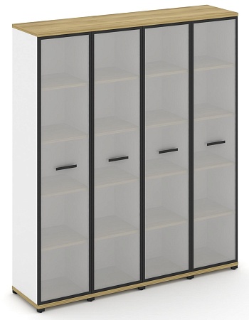 Шкаф четыре узкие секции, 5 ниш (5 фасадов стекло белое матовое в раме, 5 ниш) CN.STU-548 RM B/W