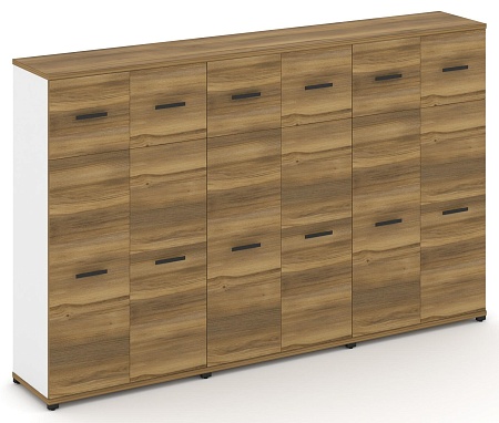 Шкаф три широкие секции, 4 ниши (6 фасадов ЛДСП, 3 ниши + 6 фасадов ЛДСП, 1 нишу) CN.STS-434 B/W