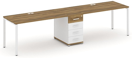 Рабочая станция на 2 места с одной опорной тумбой CN.ORS-403 B/W