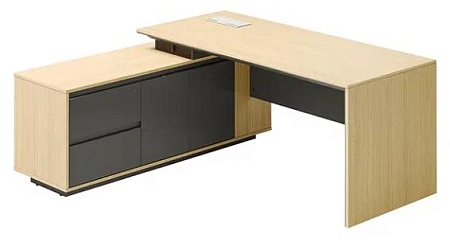 Стол руководителя на опорной сервисной тумбе DR84L-2.180160