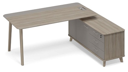 Стол руководителя комбинированный с тумбой правый (тип 1) WOOD ТМ В2 102