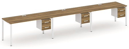 Рабочая станция односторонняя с подвесными тумбами на 3 места CN.ORS-136 B/W