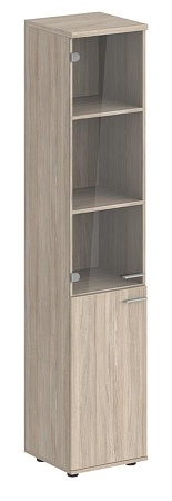 Шкаф высокий 2-х дверный со стеклом, з.ст HDF, левый SG.802.L