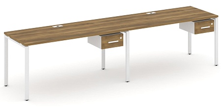 Рабочая станция односторонняя с подвесными тумбами на 2 места CN.ORS-112 B/W