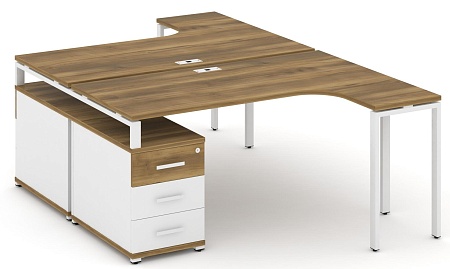 Рабочая станция с двойной опорной тумбой CN.DSA-302 B/W