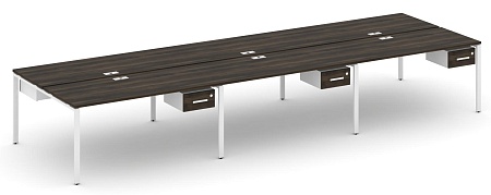 Рабочая станция двухсторонняя с подвесными тумбами на 6 мест CN.DRS-152 B/W