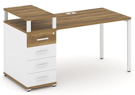 Стол рабочий с одной опорной тумбой CN.SP-410 B/W