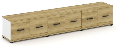 Шкаф три широкие секции, 1 ниша (6 фасадов ЛДСП, 1 ниша) CN.STS-133 B/W