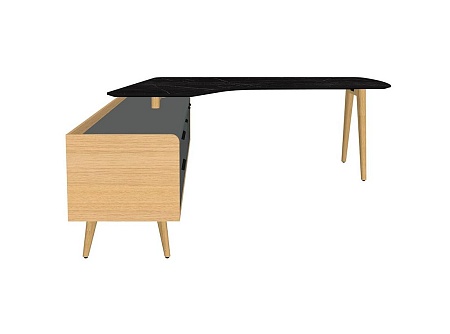 Стол рабочий интегральный с опорной тумбой Rem-209.1L+ Rem-34L