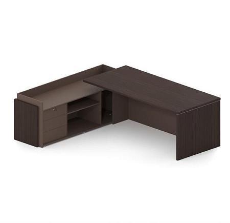 Стол руководителя на опорной тумбе с накладными фасадами SN12.2319L