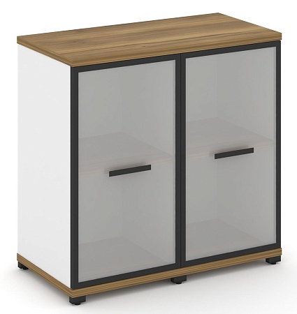 Шкаф две узкие секции, 2 ниши (2 фасада стекло белое матовое в раме, 2 ниши) CN.STU-223 RM B/W