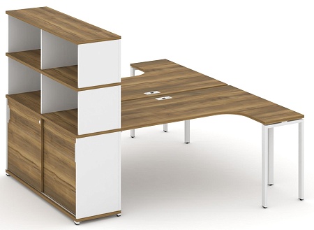 Рабочая станция с опорным стеллажом с надставкой высокой CN.DSA-222 B/W