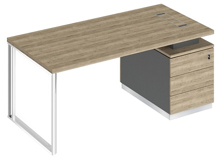 Стол руководителя на опорной тумбе правый БР 103R