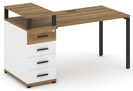 Стол рабочий с одной опорной тумбой CN.SP-410 B/W