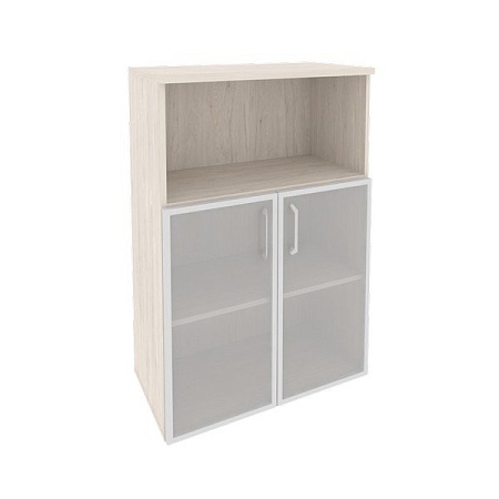 Шкаф средний широкий (2 низких фасада стекло в раме) O.ST-2.2R