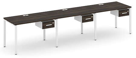 Рабочая станция односторонняя с подвесными тумбами на 3 места CN.ORS-130 B/W