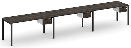 Рабочая станция односторонняя с подвесными тумбами на 3 места CN.ORS-132 B/W