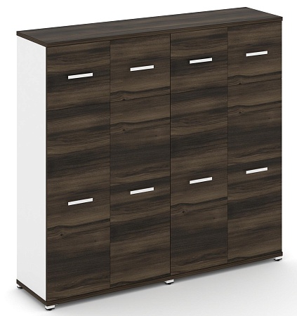 Шкаф две широкие секции, 4 ниши (4 фасада ЛДСП, 3 ниши + 4 фасада ЛДСП, 1 ниша) CN.STS-424 B/W