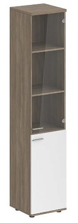 Шкаф высокий, со стеклом, з.ст ЛДСП, правый SG.812.R