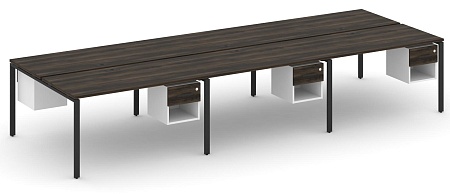 Рабочая станция двухсторонняя с подвесными тумбами на 6 мест CN.DRS-159 B/W