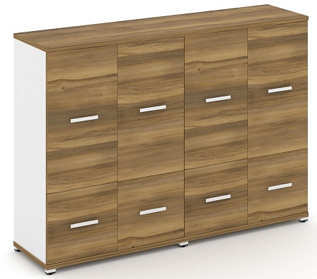 Шкаф две широкие секции, 3 ниши (4 фасада ЛДСП, 1 ниша + 4 фасада ЛДСП,  2 ниши) CN.STS-322 B/W