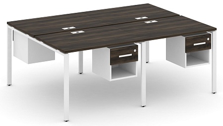 Рабочая станция двухсторонняя с подвесными тумбами на 4 места CN.DRS-137 B/W