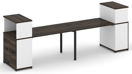 Рабочая станция с опорными распашными шкафами с надставкой низкой CN.ORS-226 B/W