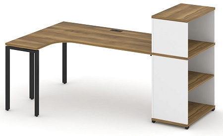 Стол эргономичный с опорным стеллажом с надставкой низкой левый CN.SA-206(L)