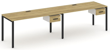 Рабочая станция односторонняя с подвесными тумбами на 2 места CN.ORS-112 B/W