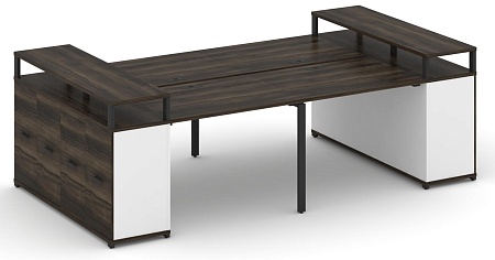 Рабочая станция с опорными распашными шкафоми с верхними горизонтами CN.DRS-265 B/W