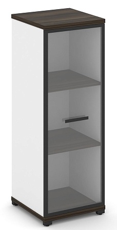 Шкаф одна узкая секция, 3 ниши (фасад стекло прозрачное в раме, 3 ниши) CN.STU-316 RP B/W