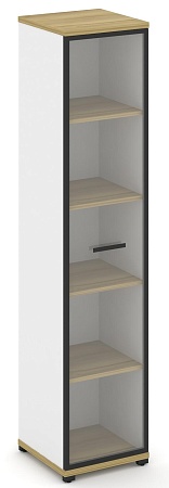 Шкаф одна узкая секция, 5 ниш (фасад стеклопрозрачное в раме, на 5 ниш) CN.STU-518 RP B/W