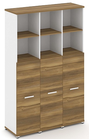 Шкаф три узкие секции, 5 ниш (3 фасада ЛДСП, 3 ниши ) CN.STU-534 B/W