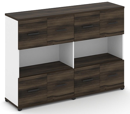 Шкаф две широкие секции, 3 ниши (4 фасада ЛДСП, 1 ниша + 4 фасада ЛДСП, 1 ниша) CN.STS-325 B/W