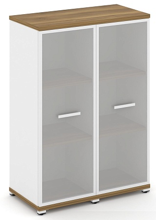 Шкаф две узкие секции, 3 ниши (2 фасада стекло белое матовое в раме, 3 ниши) CN.STU-326 RM B/W