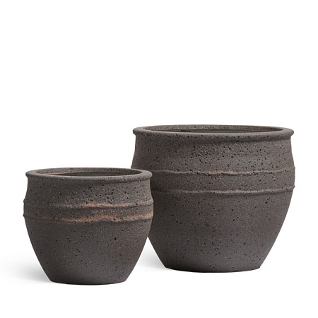 Кашпо Treez Ergo Nero Чаша Чёрный туф в-33 см, д-41 см