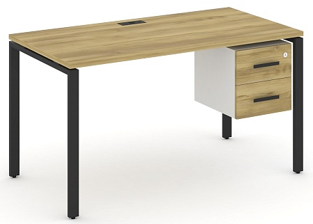 Стол рабочий с подвеснй тумбой с двумя ящиками CN.SP-115 B/W