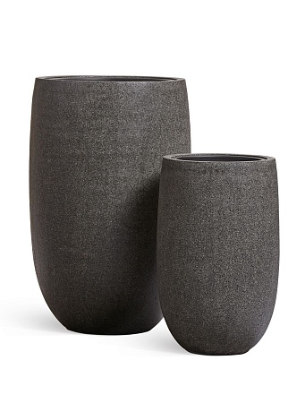 Кашпо TREEZ Effectory Stone Высокая чаша Тёмно-серый камень в-85, д-55 см